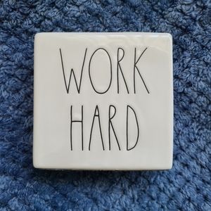 RAE DUNN Double-Sided Sign - "WORK HARD"/"BE BRAVE"